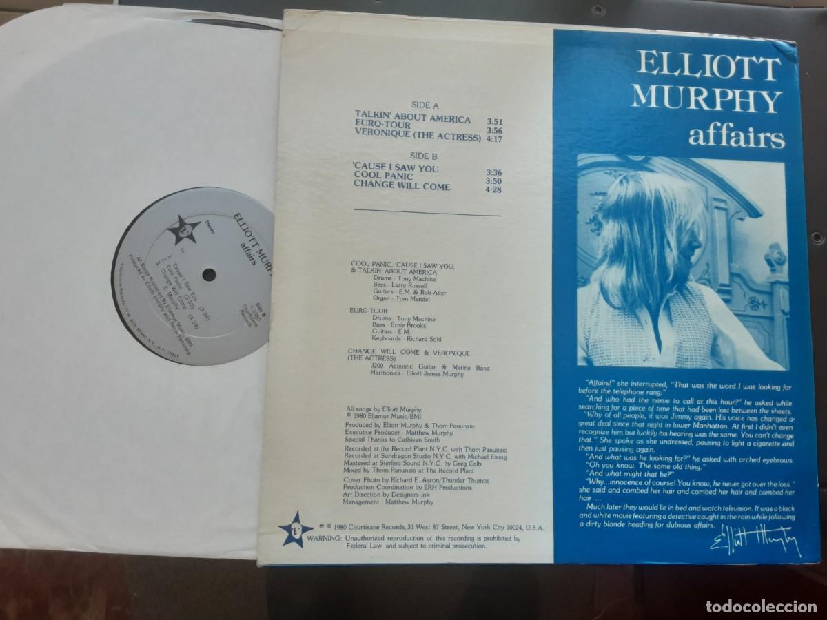 Discos de vinilo: Mini LP ELLIOT MURPHY. AFFAIRS, original USA - Foto 2