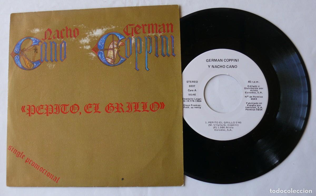 Discos de vinilo: Nacho Cano & German Coppini - Pepito el Grillo - Single - Foto 1