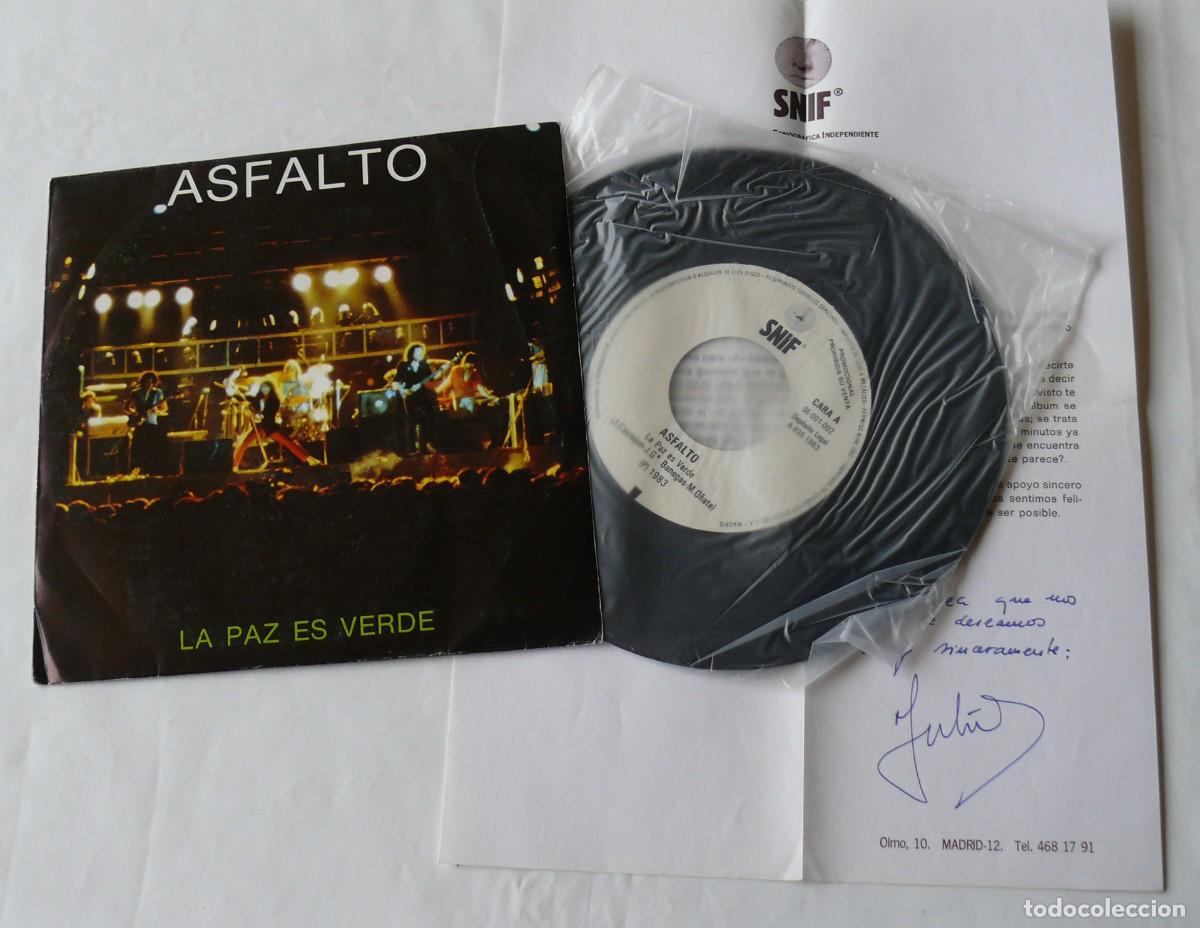Discos de vinilo: Asfalto - La paz es verde - Single - Foto 1