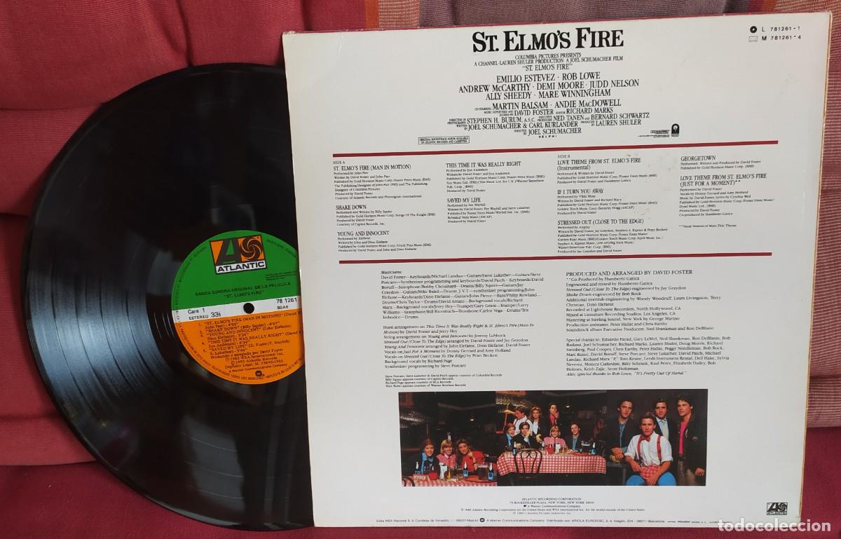 Discos de vinilo: LP St. Elmo&acute;s Fire. Original motion soundtrack - Foto 2