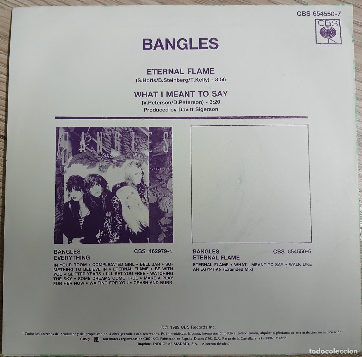 Discos de vinilo: DISCO VINILO SINGLE BANGLES (ETERNAL FLAME) - Foto 2