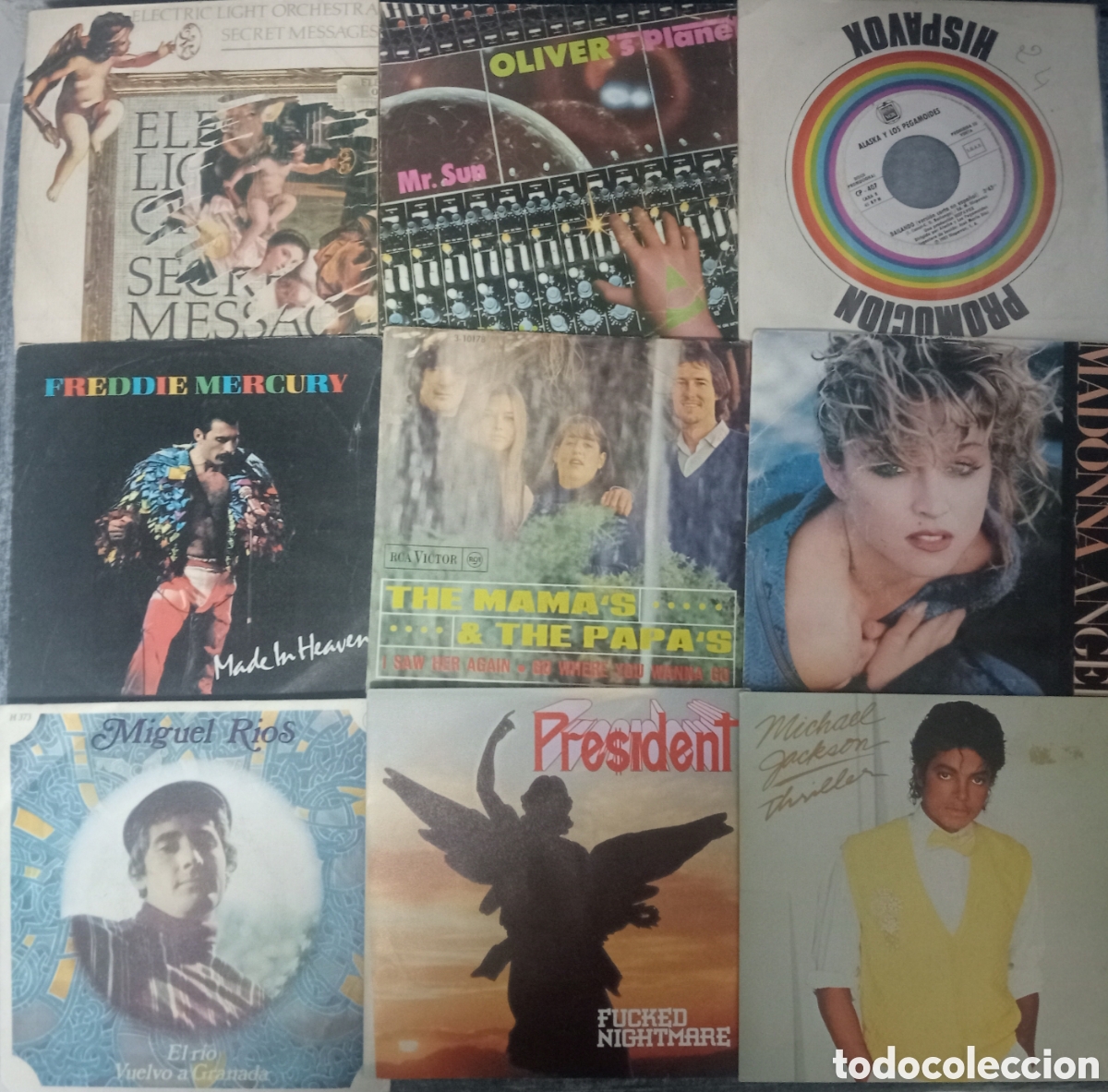 Vinyl records: Lote 38 Discos Vinilos Singles 7&rdquo; - Michael Jackson, Slade, ELO, Status Quo...