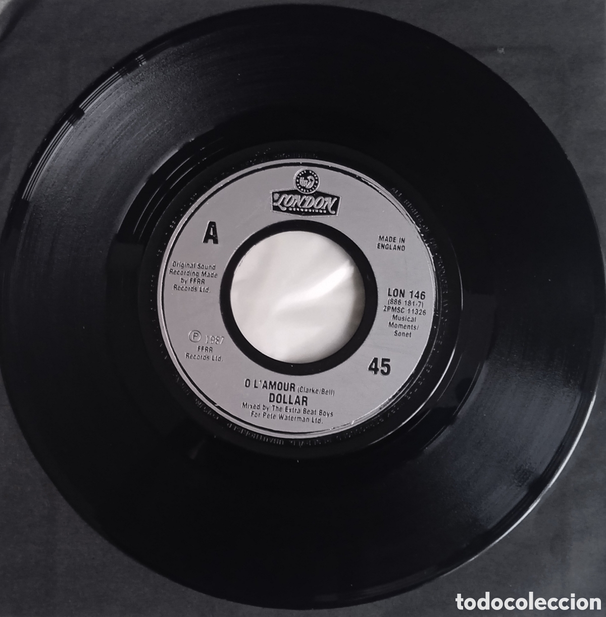 Discos de vinilo: DOLLAR - O Lamour (1987) disco de vinilo single - Foto 3