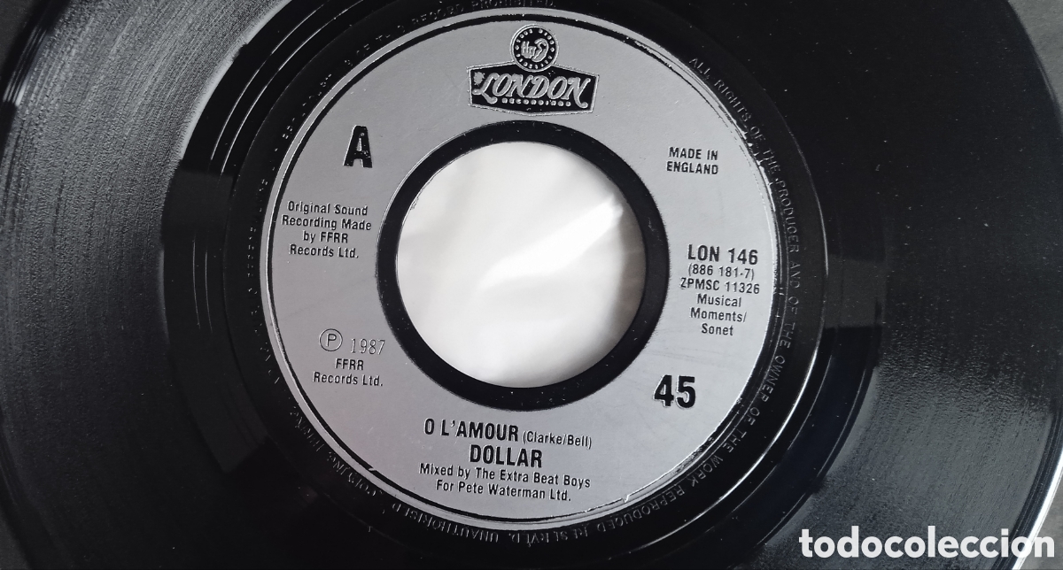 Discos de vinilo: DOLLAR - O Lamour (1987) disco de vinilo single - Foto 1
