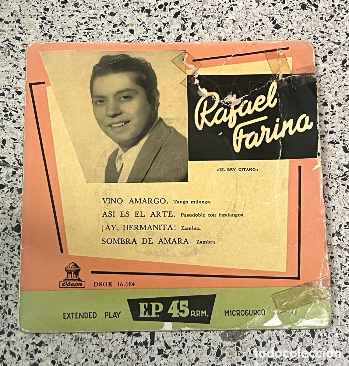 Discos de vinilo: Rafael Farina - Vino Amargo EP Vinilo ROJO (1958) Odeon DSOE 16.084 &iexcl;RARO!
