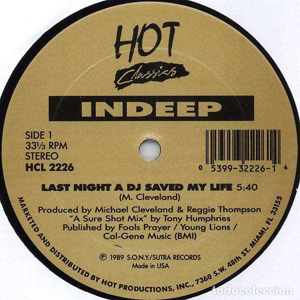 Discos de vinilo: Last Night A DJ Saved My Life / I'll Do Anything For You (12&rdquo; Maxi) - (Indeep / Denroy Morgan)