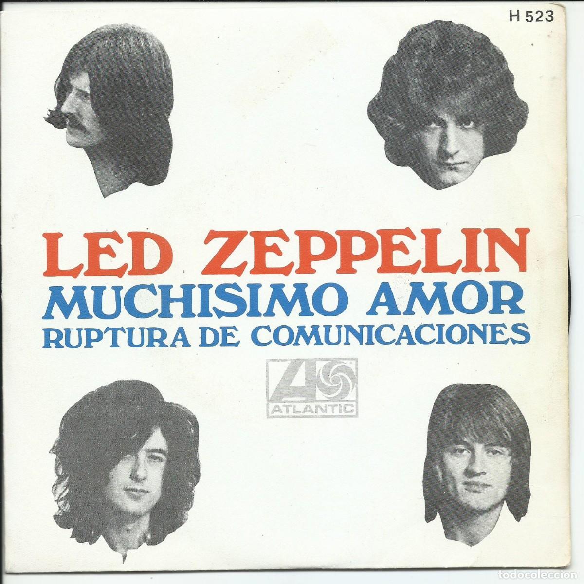 Discos de vinilo: Led Zeppelin &lrm;- Muchisimo Amor Single Atlantic &lrm; H 523 Espa&ntilde;a 1969