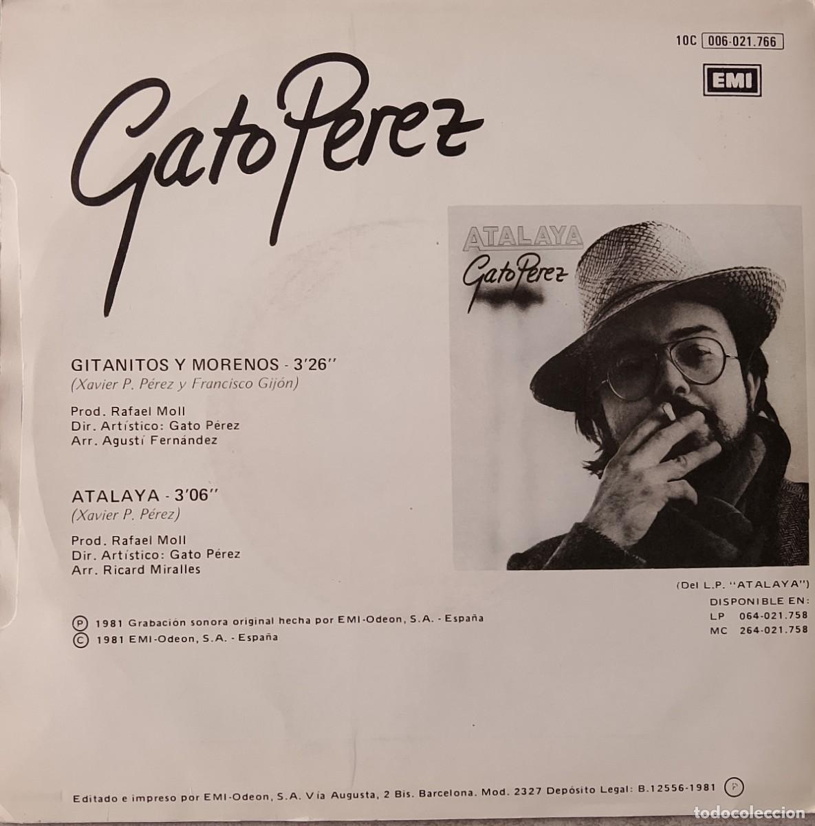 Discos de vinilo: Gato P&eacute;rez. Gitanitos y morenos. Vinilo single. - Foto 2