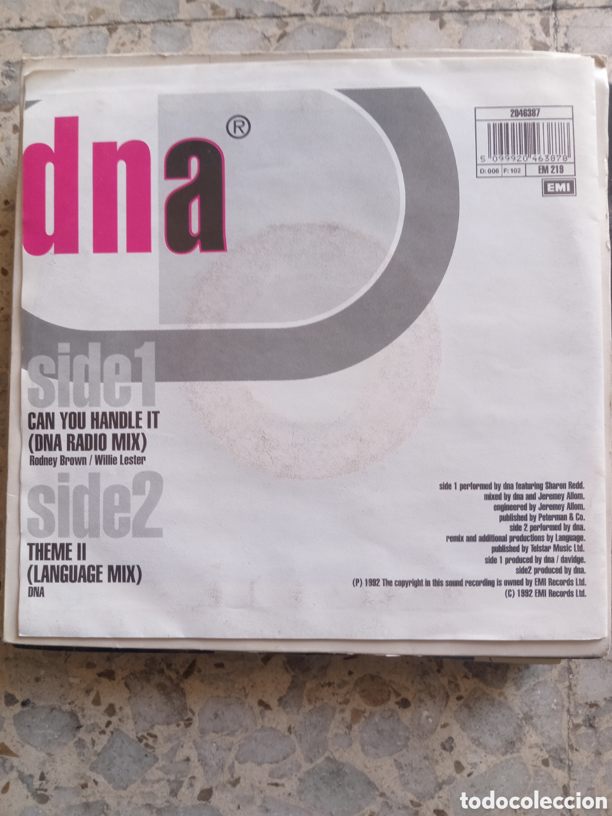 Discos de vinilo: SGL DNA SHARON REDD CAN YOU HANDLE IT 1992 UK - Foto 2