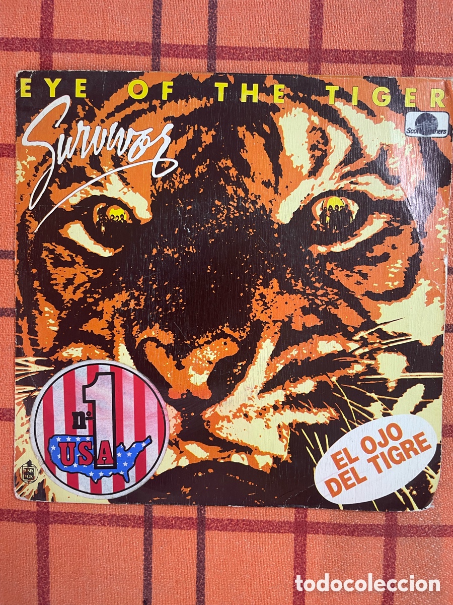 Discos de vinilo: Survivor - Eye of the Tiger (El Ojo del Tigre) Single 45 RPM Hispavox 1982