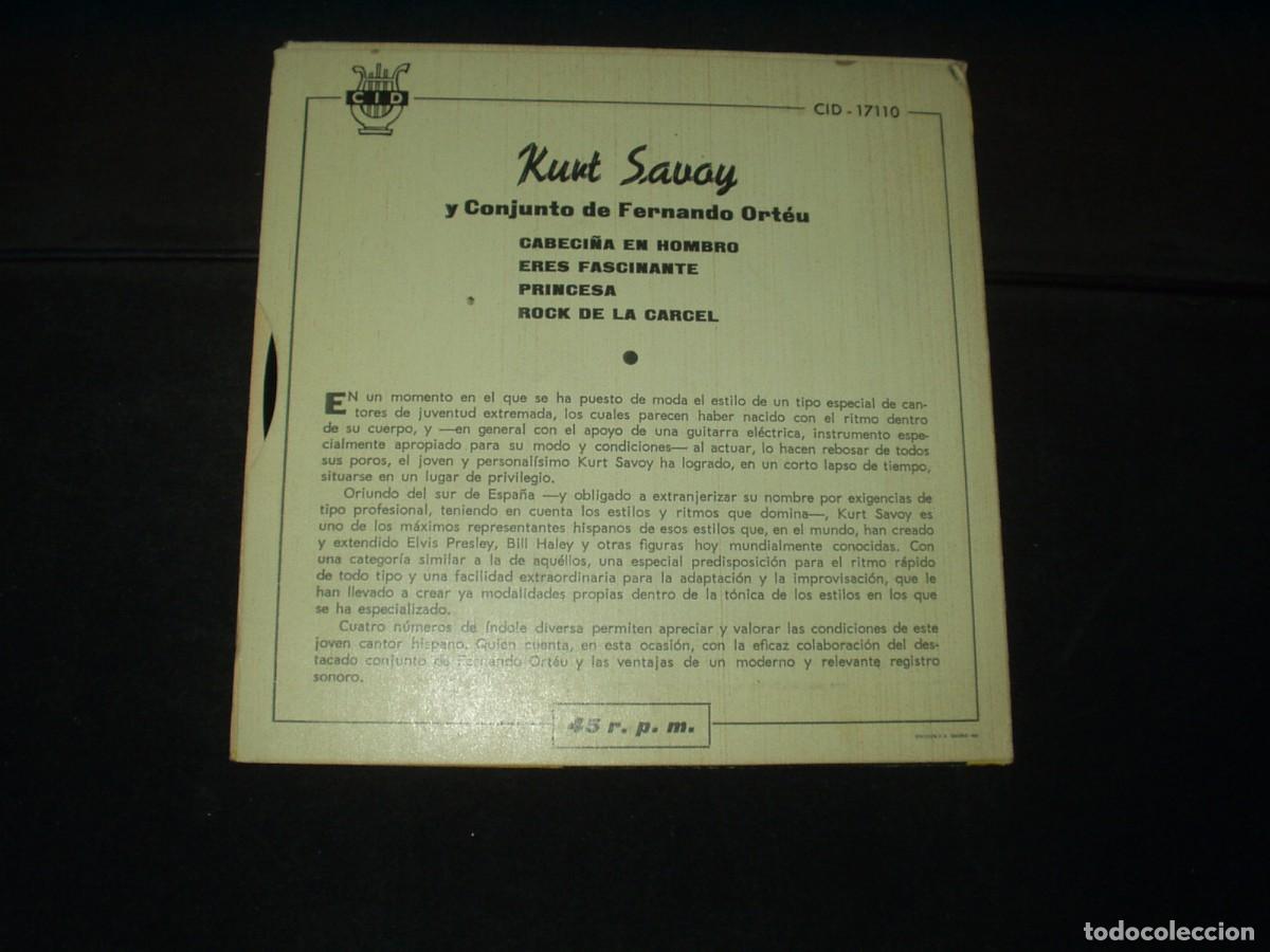 Discos de vinilo: KURT SAVOY EP ROCK DE LA CARCEL+3 - Foto 2