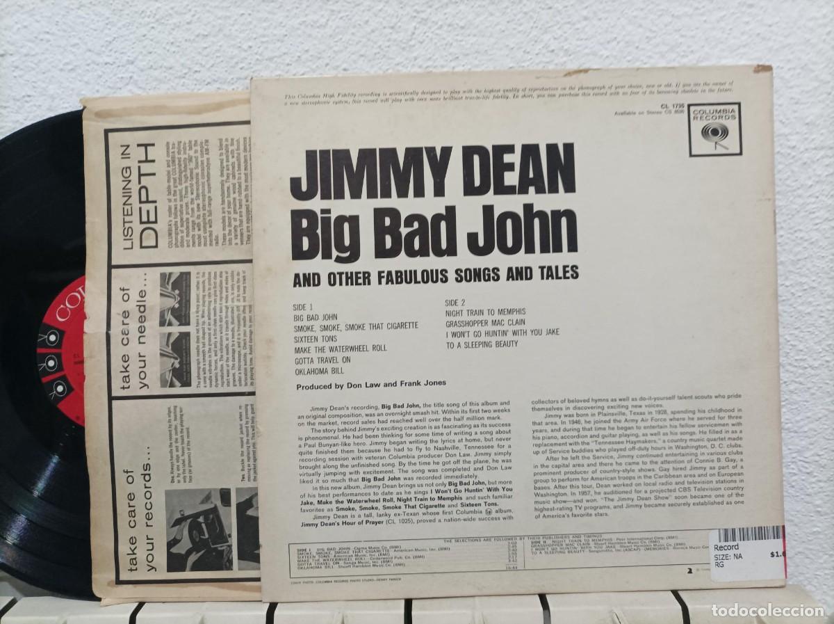 Discos de vinilo: Jimmy Dean lp original USA - Foto 2