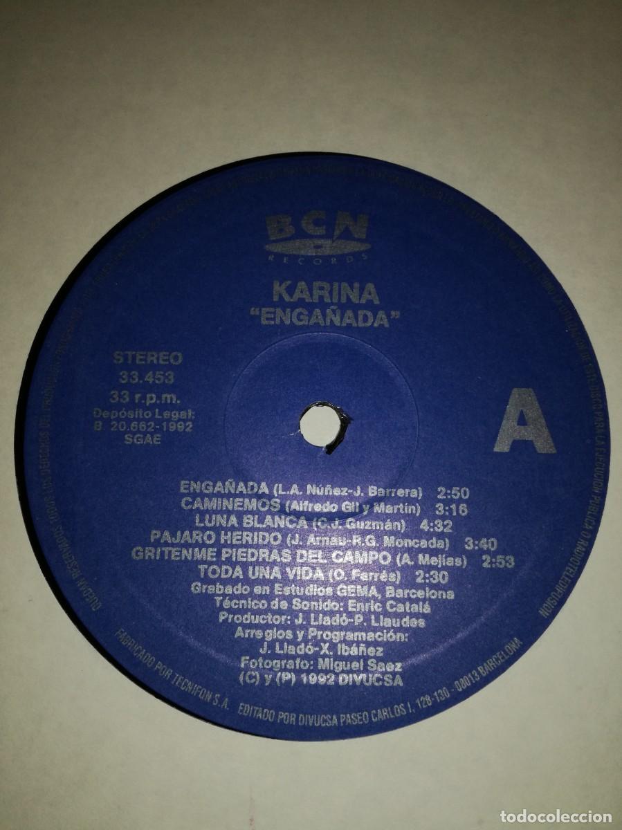 Discos de vinilo: VINILO DE KARINA-ENGA&Ntilde;ADA-ORIGINAL 1992 - Foto 2