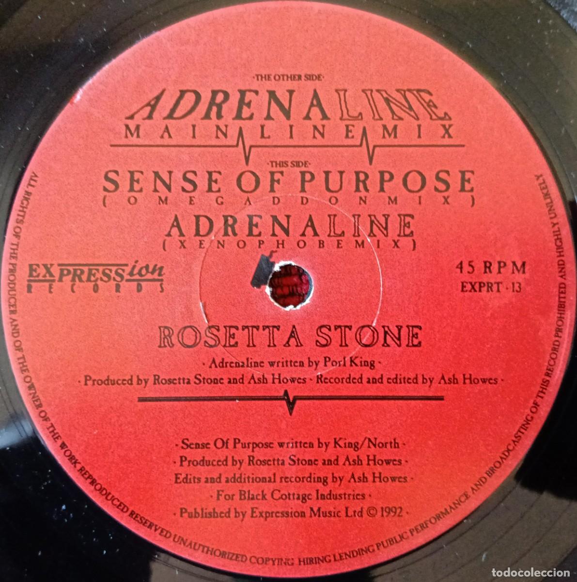 Discos de vinilo: ROSETTA STONE ** Adrenaline ** MAXI SINGLE VINILO 1992 UK - Foto 3