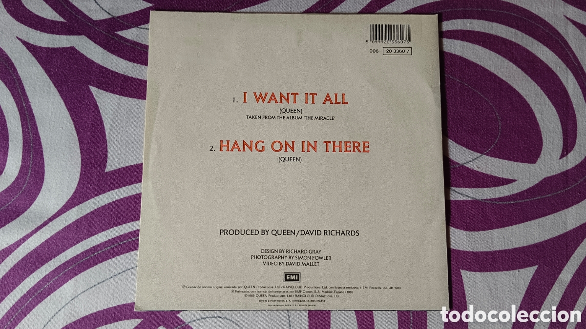 Discos de vinilo: Queen &ndash; I Want It All 7&rdquo; Single - Foto 5