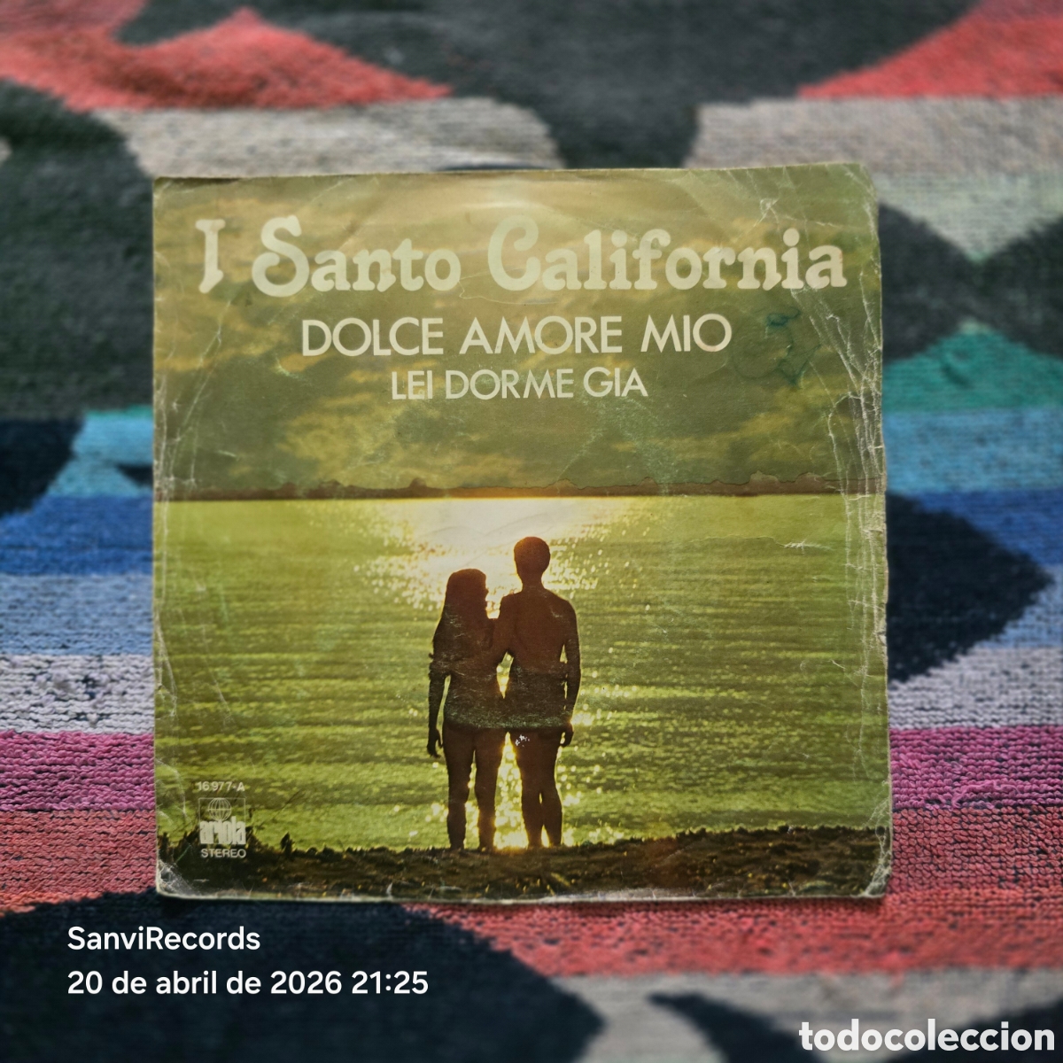Discos de vinilo: [SINGLE] I SANTO CALIFORNIA: DOLCE AMORE MIO - LEI DORME GIA (ARIOLA) (1976)