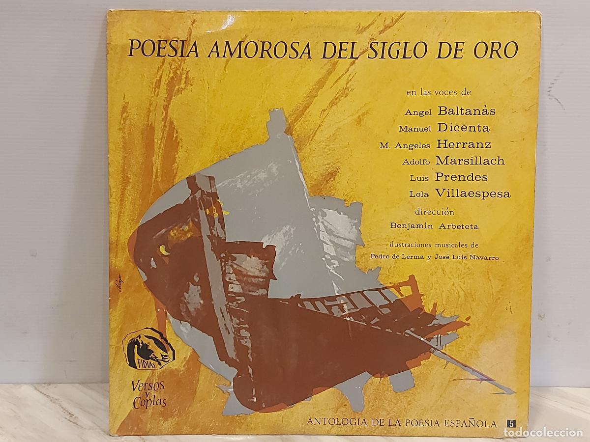Discos de vinilo: POES&Iacute;A AMOROSA DEL SIGLO DE ORO / VARIAS VOCES / LP-FIDIAS-1966 / MBC. ***/***INSERTO
