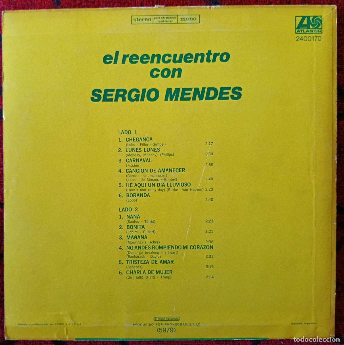 Discos de vinilo: SERGIO MENDES ** El Reencuentro ** VINILO LP ARGENTINA - Foto 2