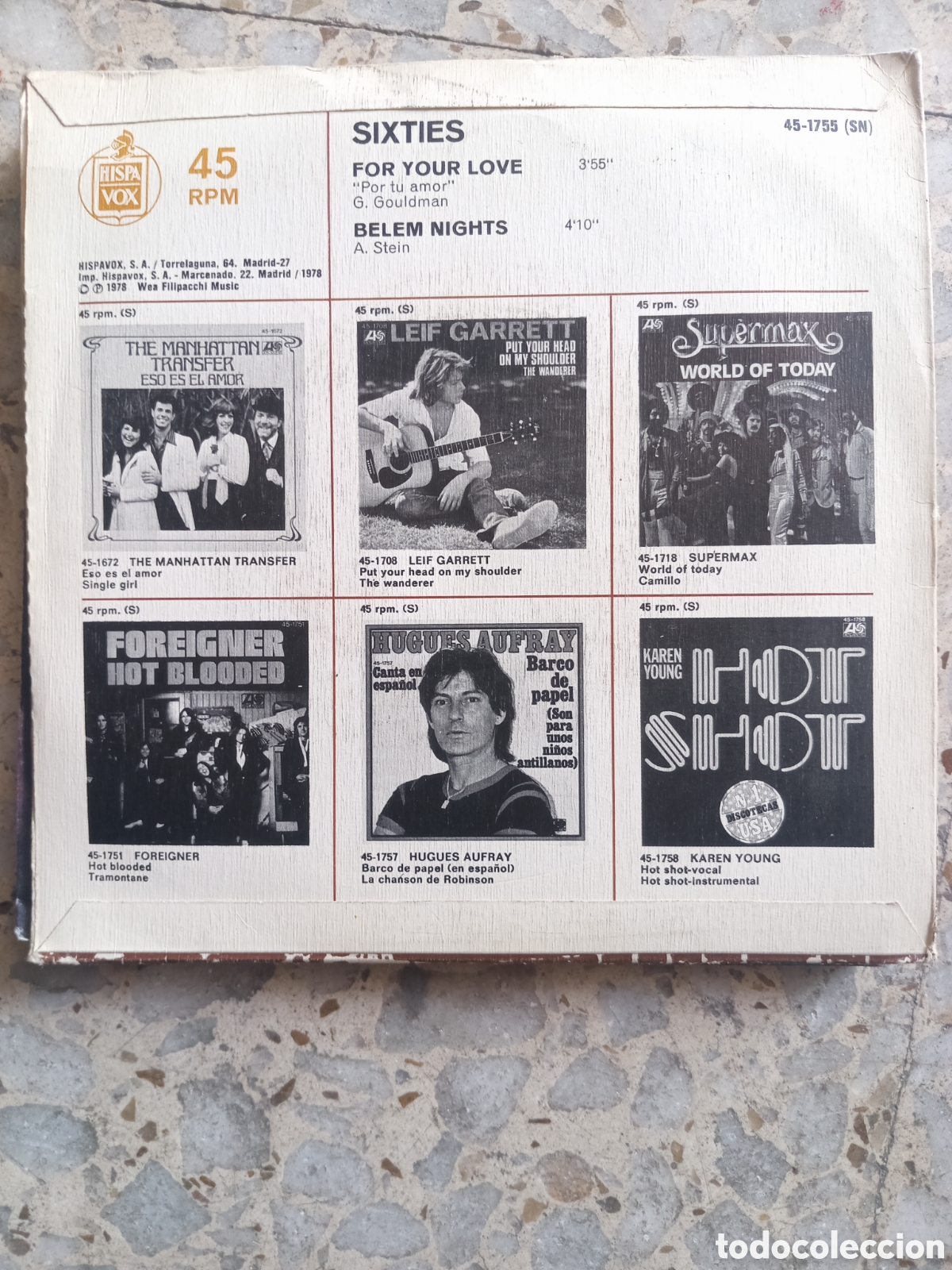 Discos de vinilo: SGL SIXTIES FOR YOUR LOVE 1978 - Foto 2