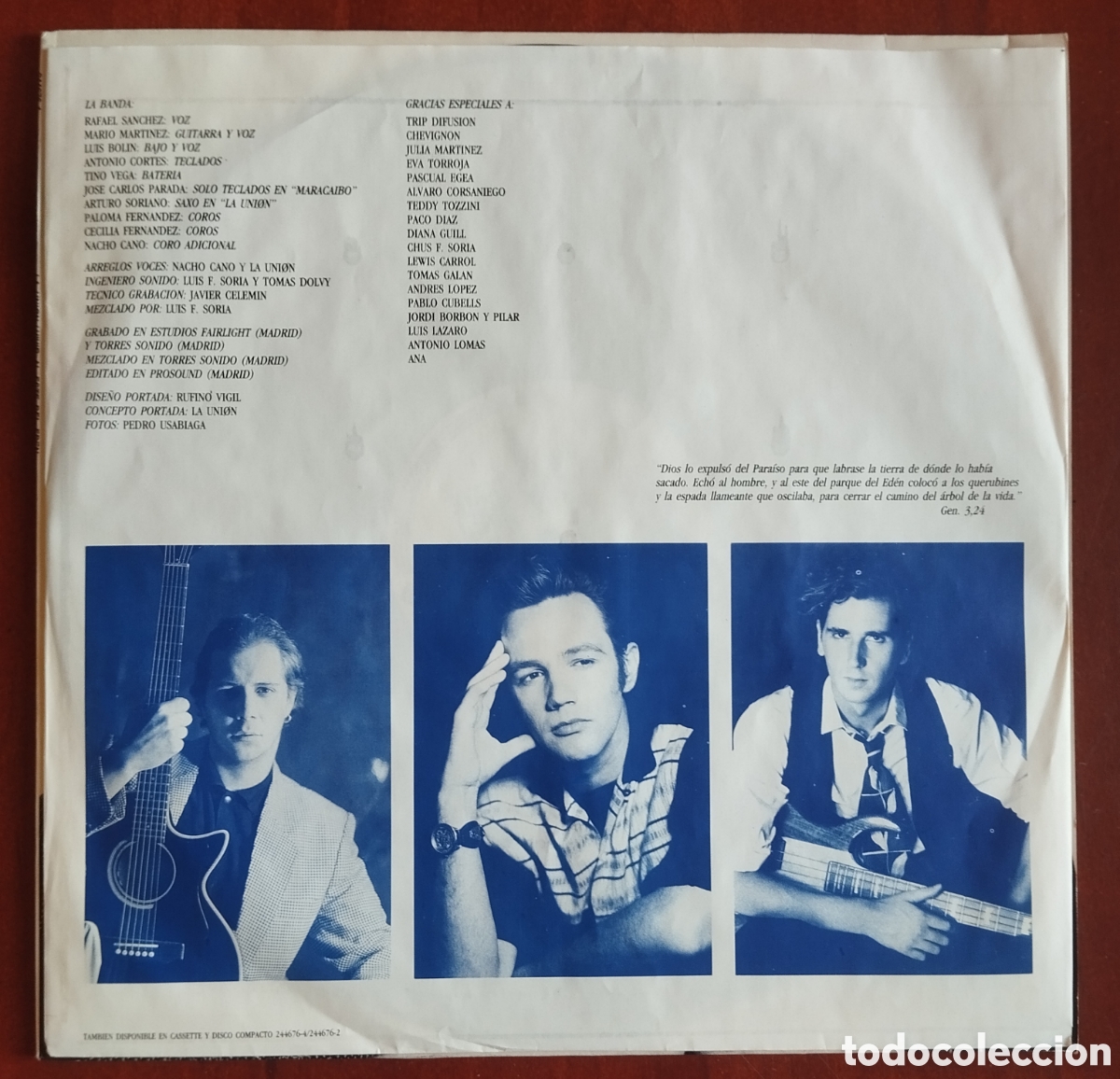 Discos de vinilo: La Uni&oacute;n - Vivir al &eacute;ste del Ed&eacute;n - LP - Foto 3