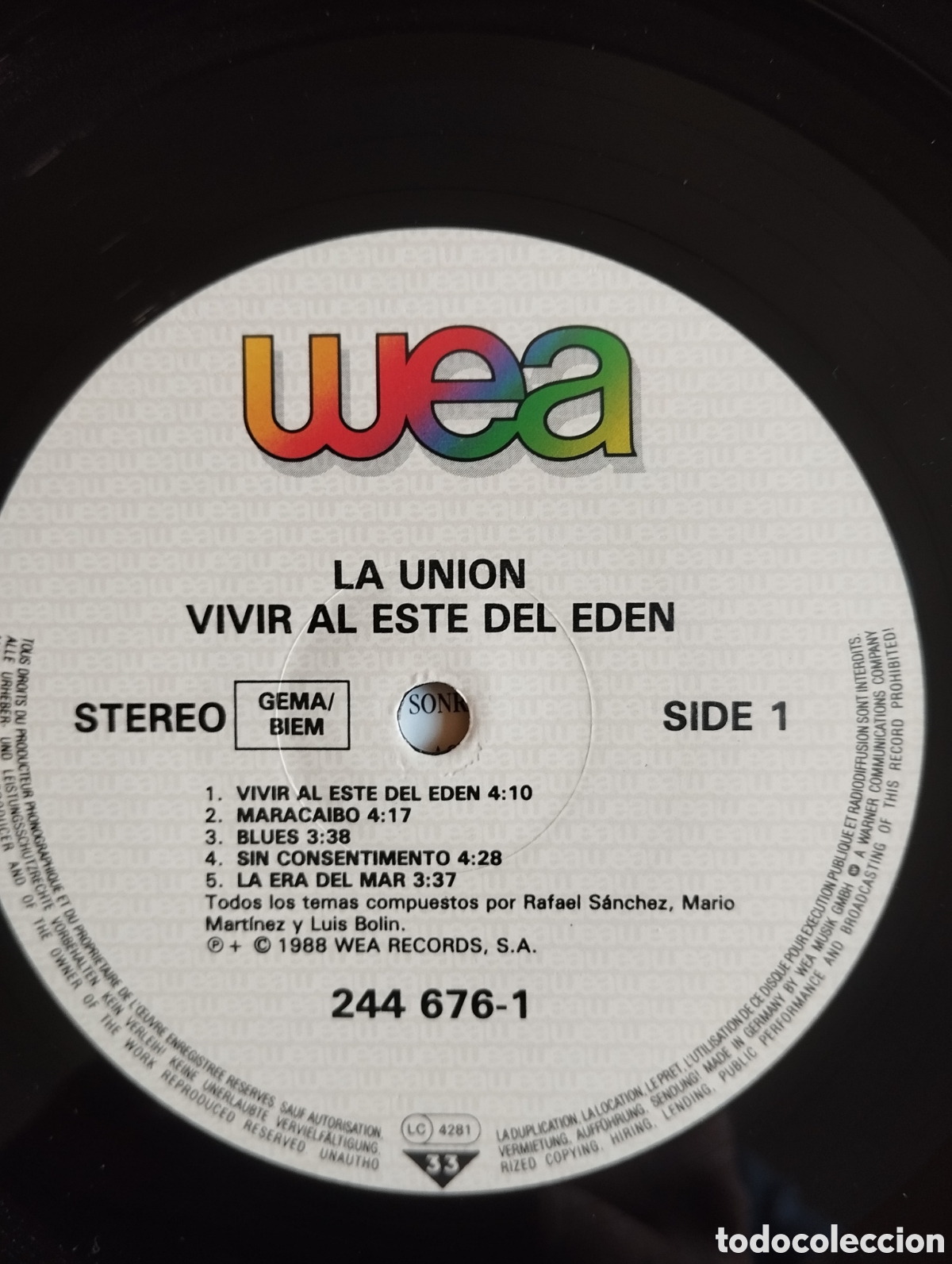 Discos de vinilo: La Uni&oacute;n - Vivir al &eacute;ste del Ed&eacute;n - LP - Foto 6