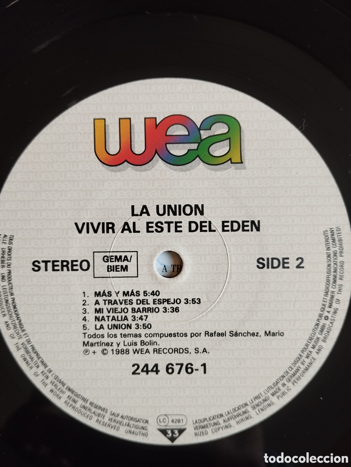 Discos de vinilo: La Uni&oacute;n - Vivir al &eacute;ste del Ed&eacute;n - LP - Foto 8