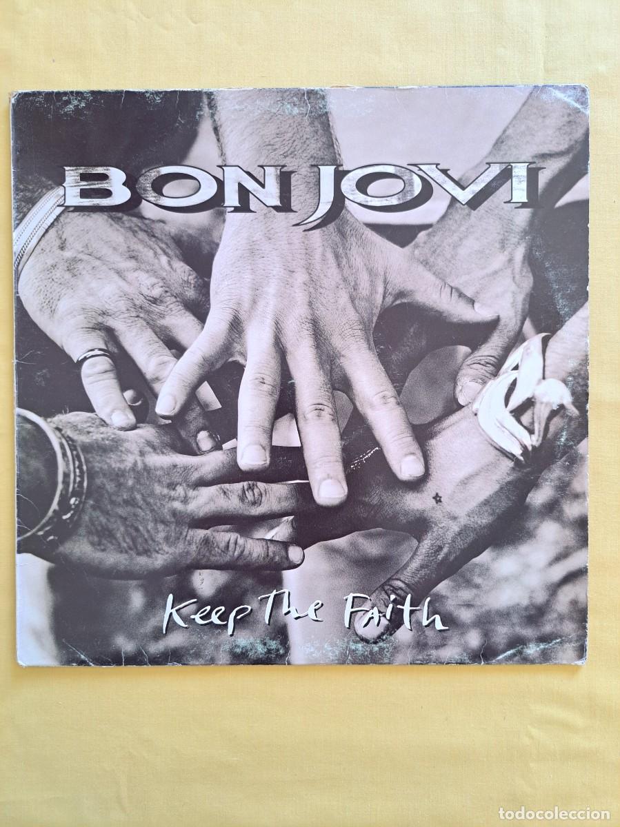 Discos de vinil: BON JOVI - KEEP THE FAITH (SOLO CARATULA + ENCARTE CON LETRAS)