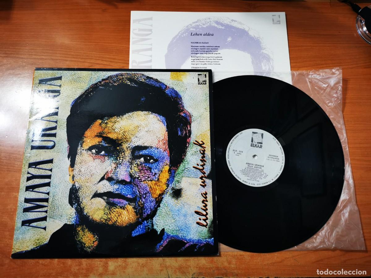 Discos de vinilo: AMAYA URANGA Lilura urdinak LP VINILO DEL A&Ntilde;O 1992 CON ENCARTE MOCEDADES CONTIENE 12 TEMAS