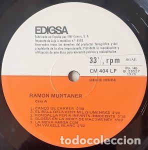 Discos de vinilo: Can&ccedil;o de Carrer - Ram&oacute;n Muntaner - Foto 9