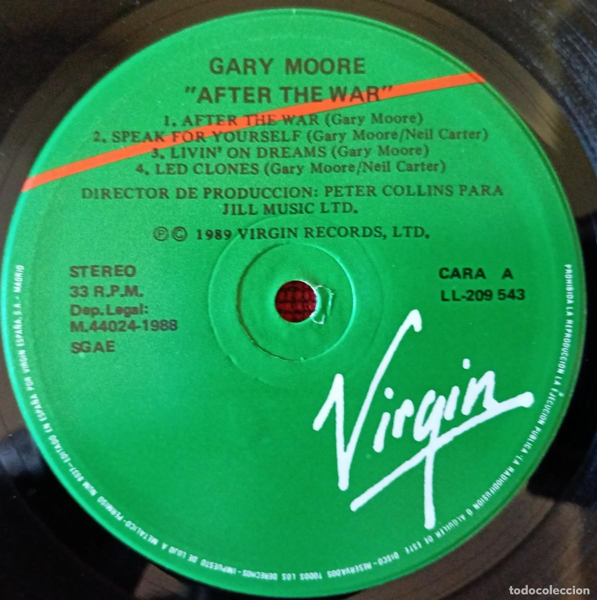 Discos de vinilo: GARY MOORE ** After The War ** VINILO LP 1989 - Foto 3