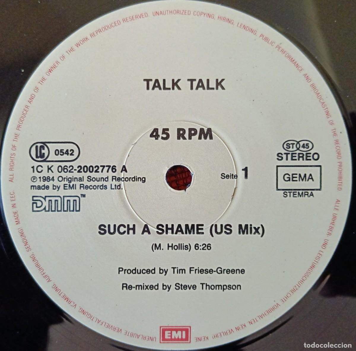 Discos de vinilo: TALK TALK ** Such A Shame ** MAXI SINGLE VINILO 1984 - Foto 3