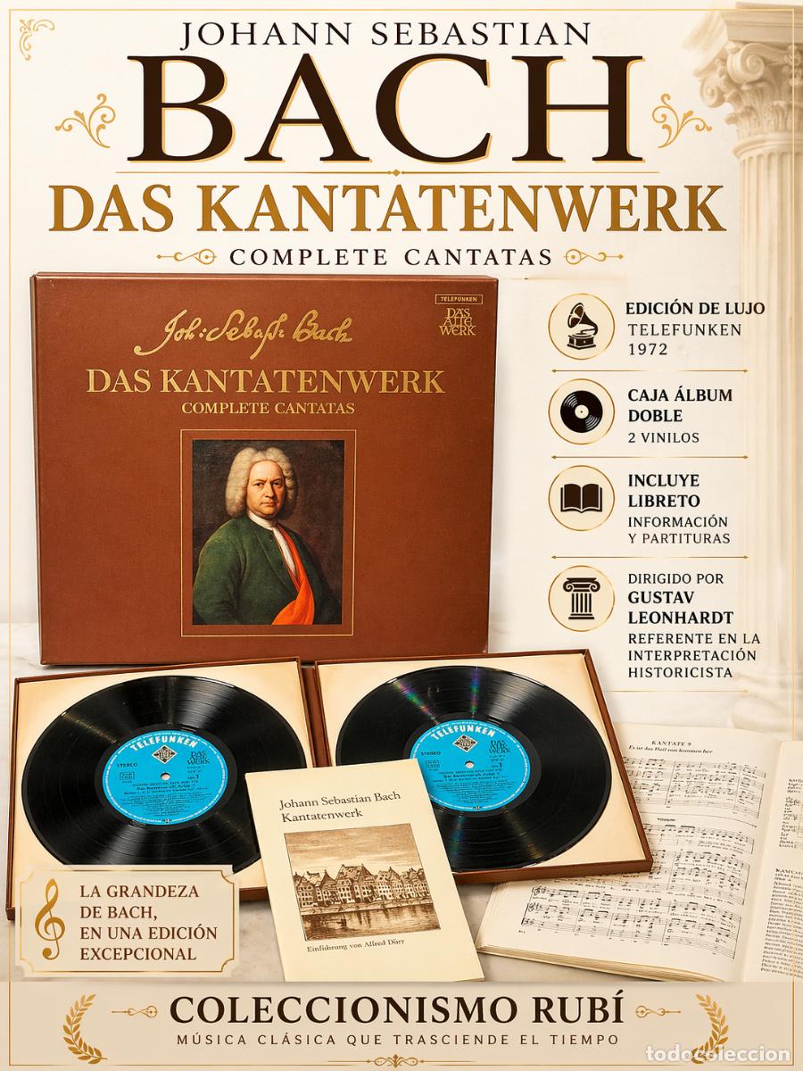 Discos de vinilo: J.S.BACH / DAS KANTATENWERK / BOX CON 2 VINILOS + LIBRETO / DE LUJO.****