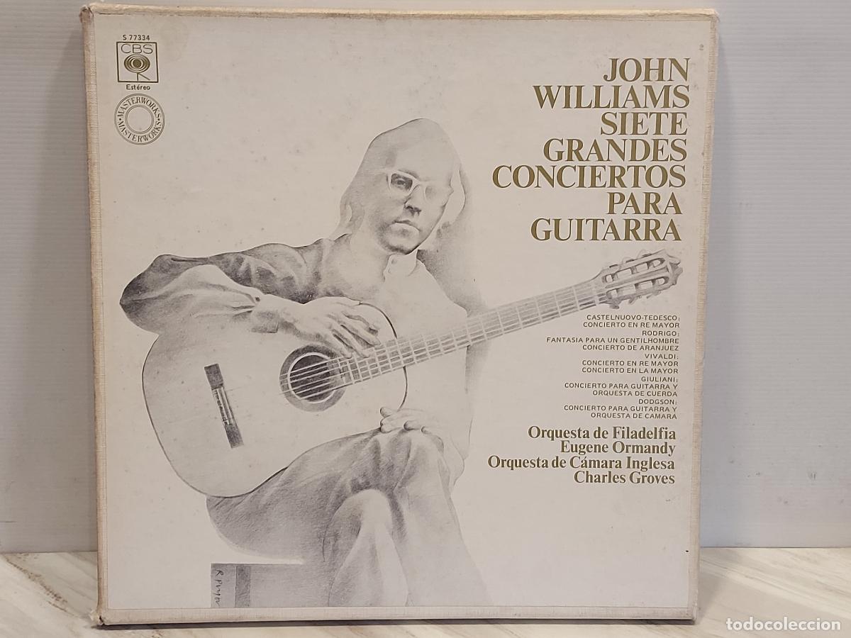 Discos de vinilo: JOHN WILLIAMS / SIETE GRANDES CONCIERTOS PARA GUITARRA / BOX CON 3 VINILOS DE BUENA CALIDAD / 1976