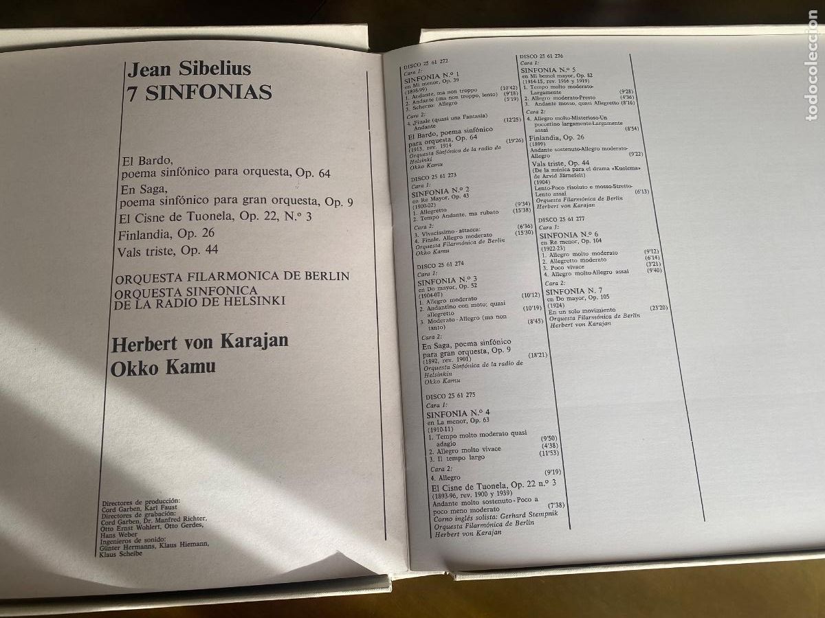 Discos de vinilo: SINFONIAS COMPLETAS DE SIBELIUS - Foto 5