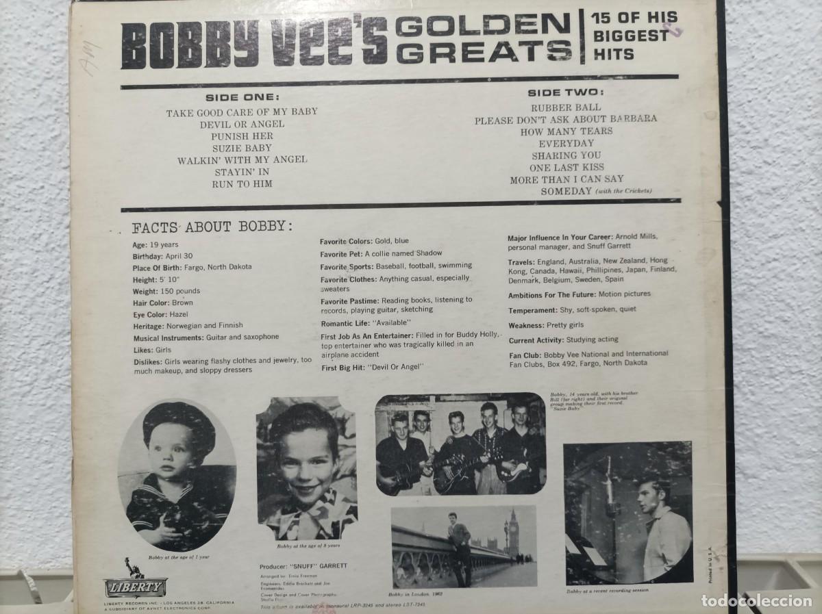 Discos de vinilo: Bobby Vee lp original USA - Foto 2
