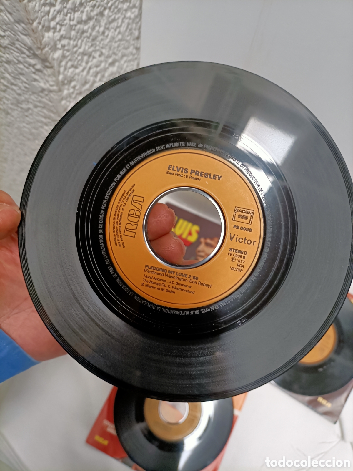 Discos de vinilo: 3 Singles,Elvis Presley,ED Francia - Foto 6