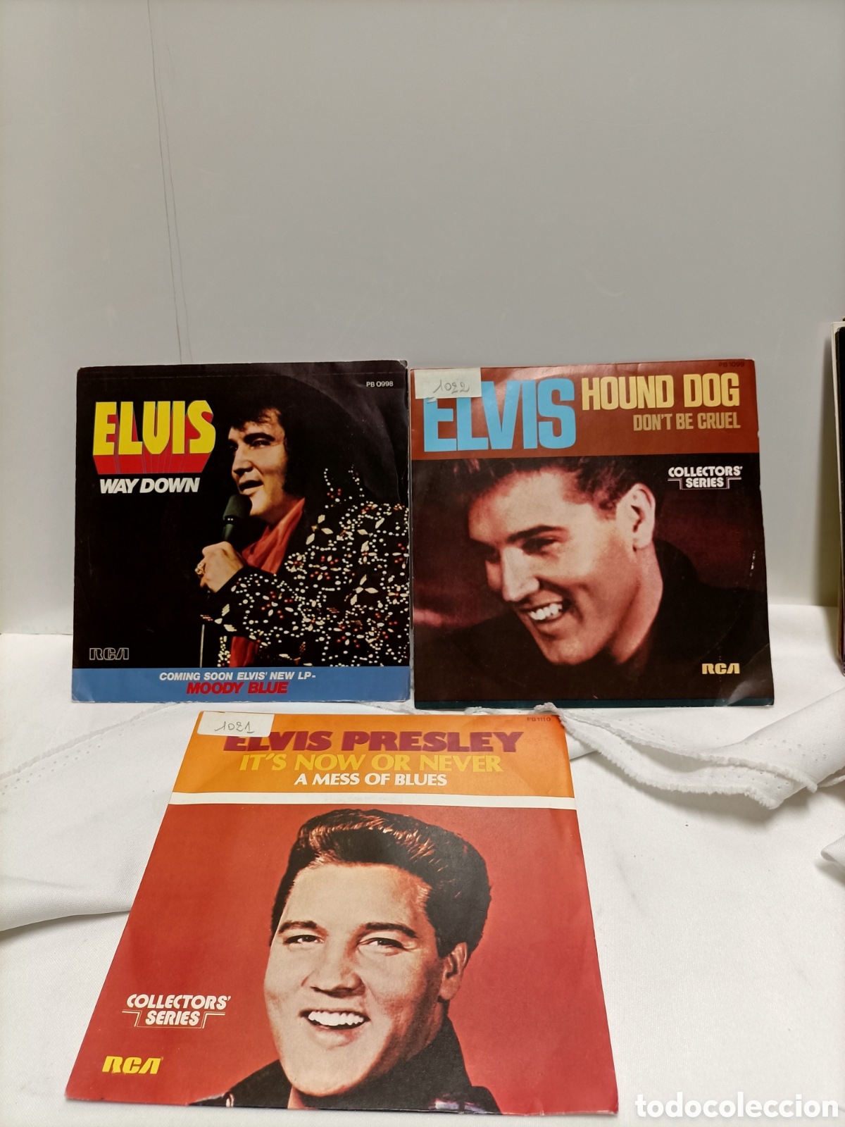 Discos de vinilo: 3 Singles,Elvis Presley,ED Francia - Foto 1