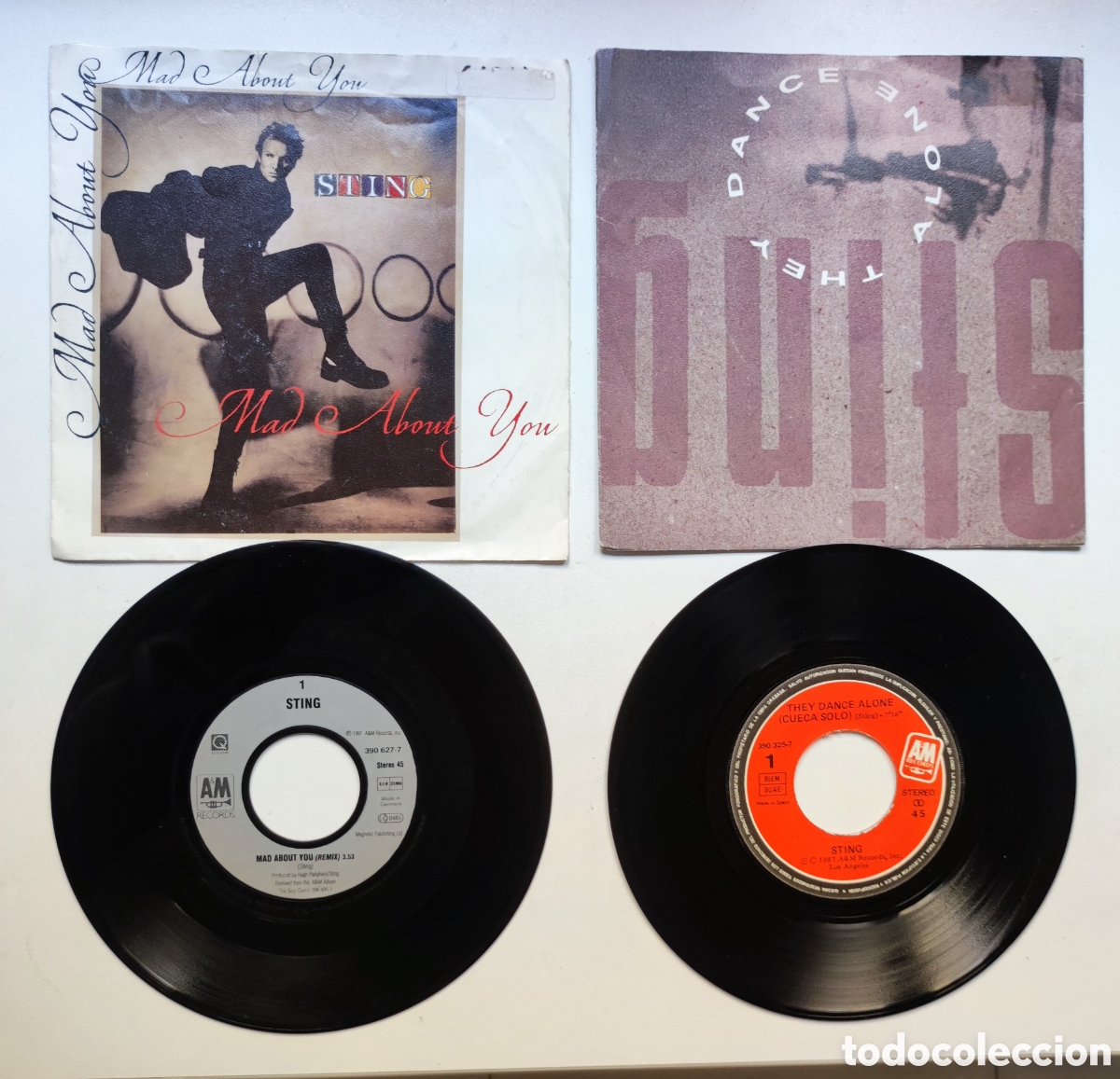 Discos de vinilo: 2 VINILOS - STING / THEY DANCE ALONE (1987-88 A&M RECORDS) + MAD ABOUT YOU (1991 A&M RECORDS)