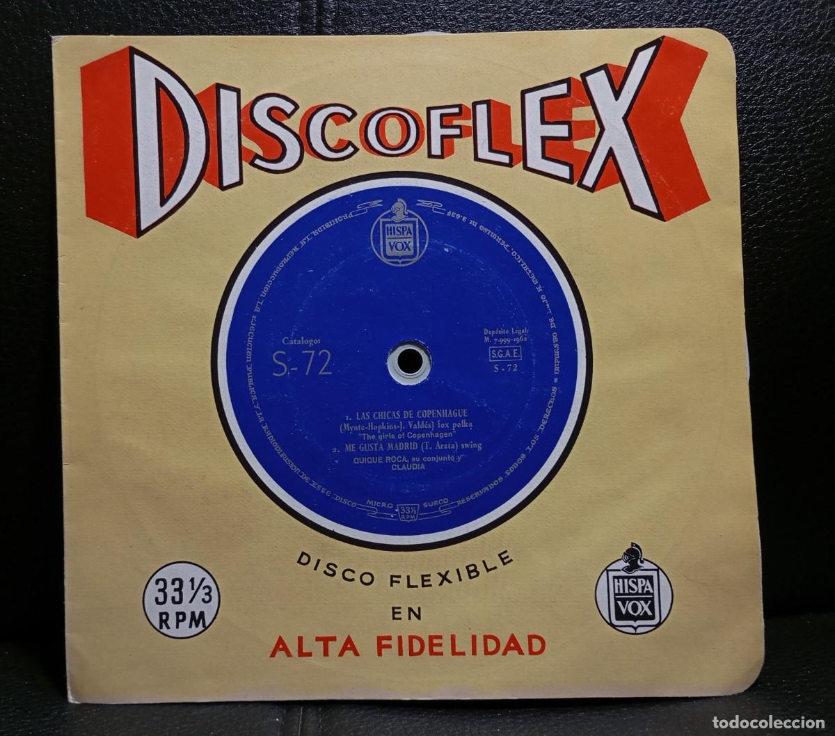 Discos de vinilo: QUIQUE ROCA SU CONJUNTO Y CLAUDIA - LAS CHICAS DE COPENHAGUE - DISCOFLEX - FLEXI DISC - 1972