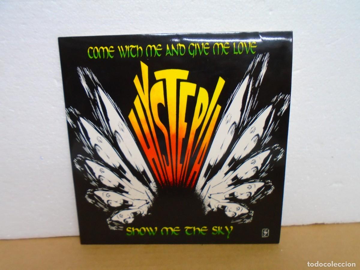 Discos de vinilo: SINGLE&rdquo; HYSTERIA&rdquo; SHOW ME THE SKY.FIRMADO POR LOS 4 COMPONENTES.RARO.