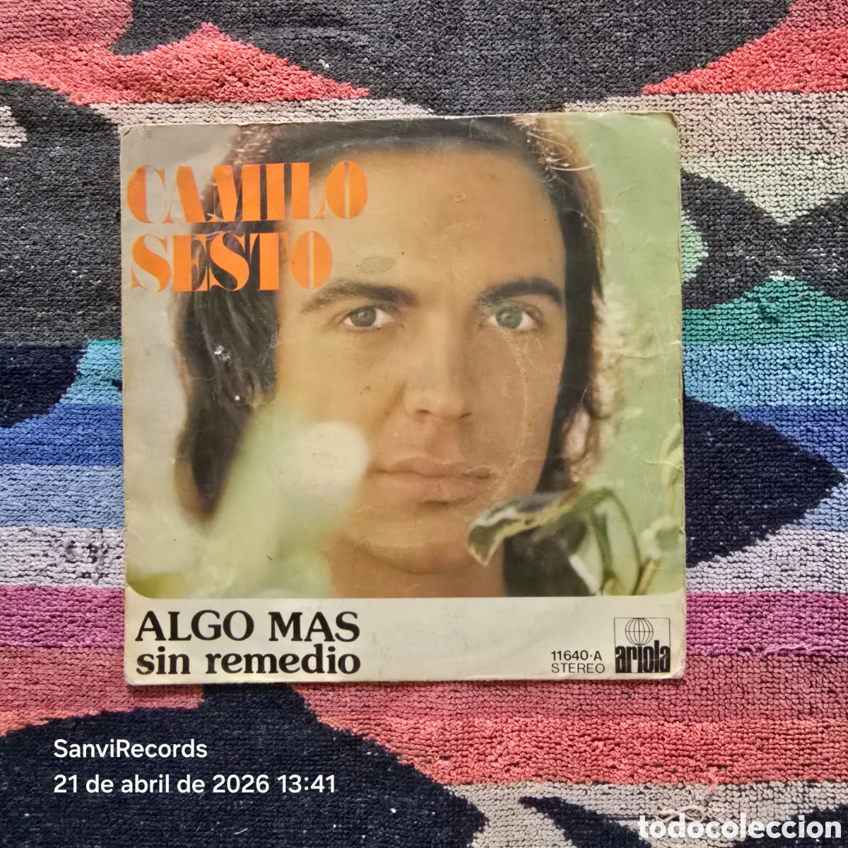 Discos de vinilo: [SINGLE] CAMILO SESTO: ALGO M&Aacute;S - SIN REMEDIO (ARIOLA) (1973)