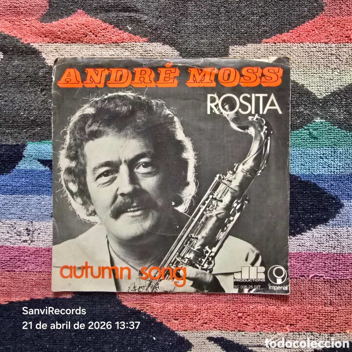 Discos de vinilo: [SINGLE] ANDR&Eacute; MOSS: ROSITA - AUTUMN SONG (IMPERIAL) (1974)
