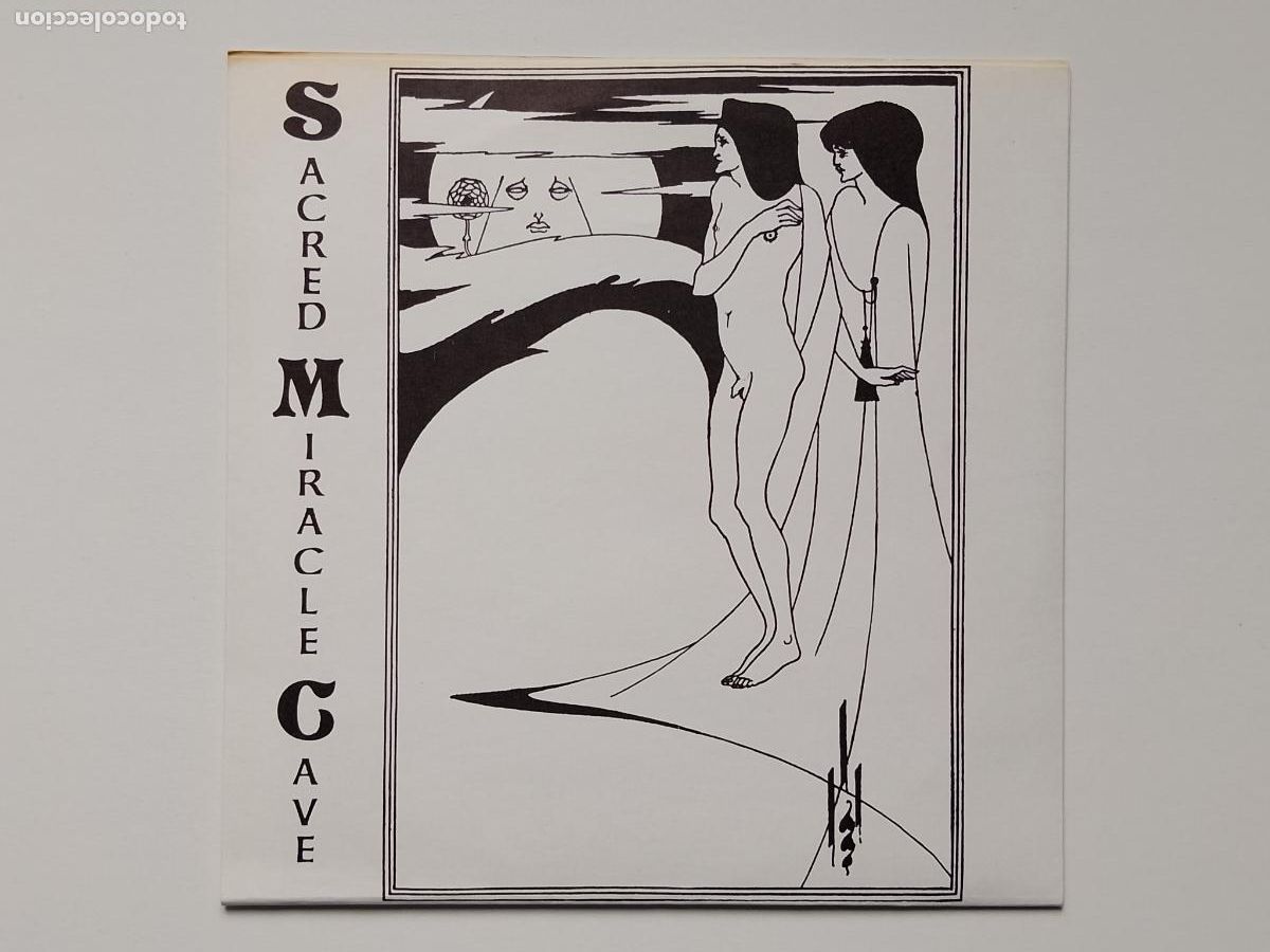 Discos de vinilo: Sacred Miracle Cave-Heavy Black Noise (7&rdquo;, Single SFTRI 1989) v. azul. Aubrey Beardsley. Rain Parade
