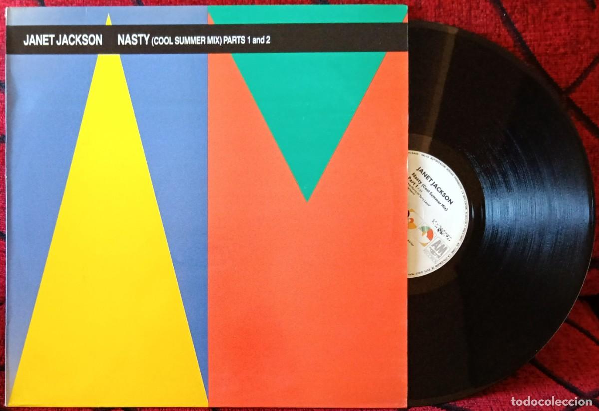 Discos de vinilo: JANET JACKSON ** Nasty (Cool Summer Mix) ** MAXI SINGLE VINILO 1986