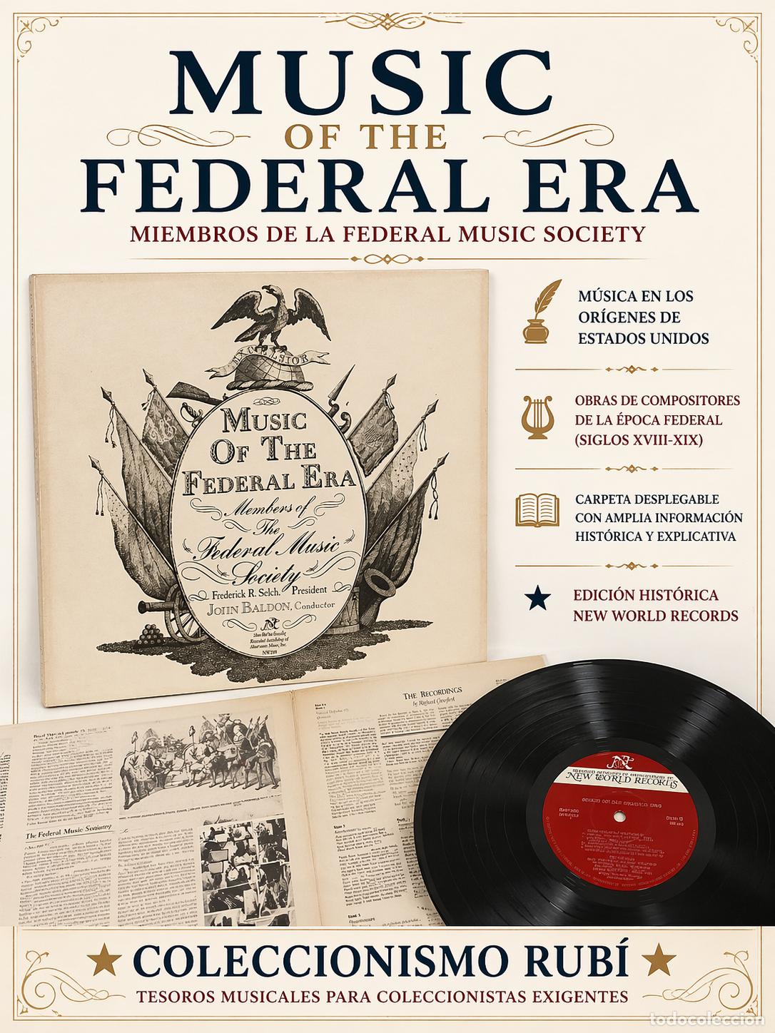 Discos de vinilo: FEDERAL MUSIC SOCIETY / MUSIC OF THE FEDERAL ERA / LP-NEW WORLD RECORDS***/***