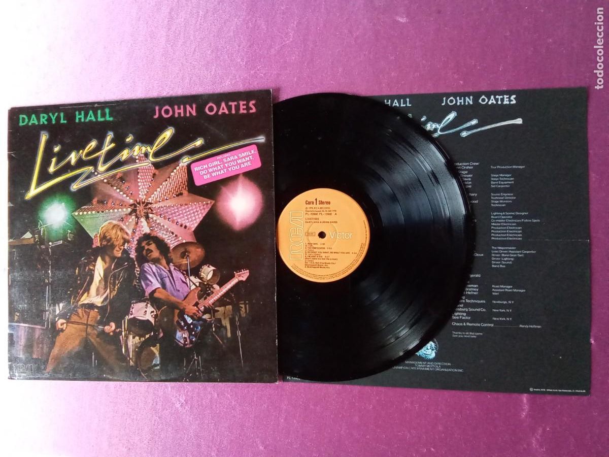 Discos de vinilo: LIVETIME DARYL HALL JOHN OATES 1978 LP MAC1 - Foto 1
