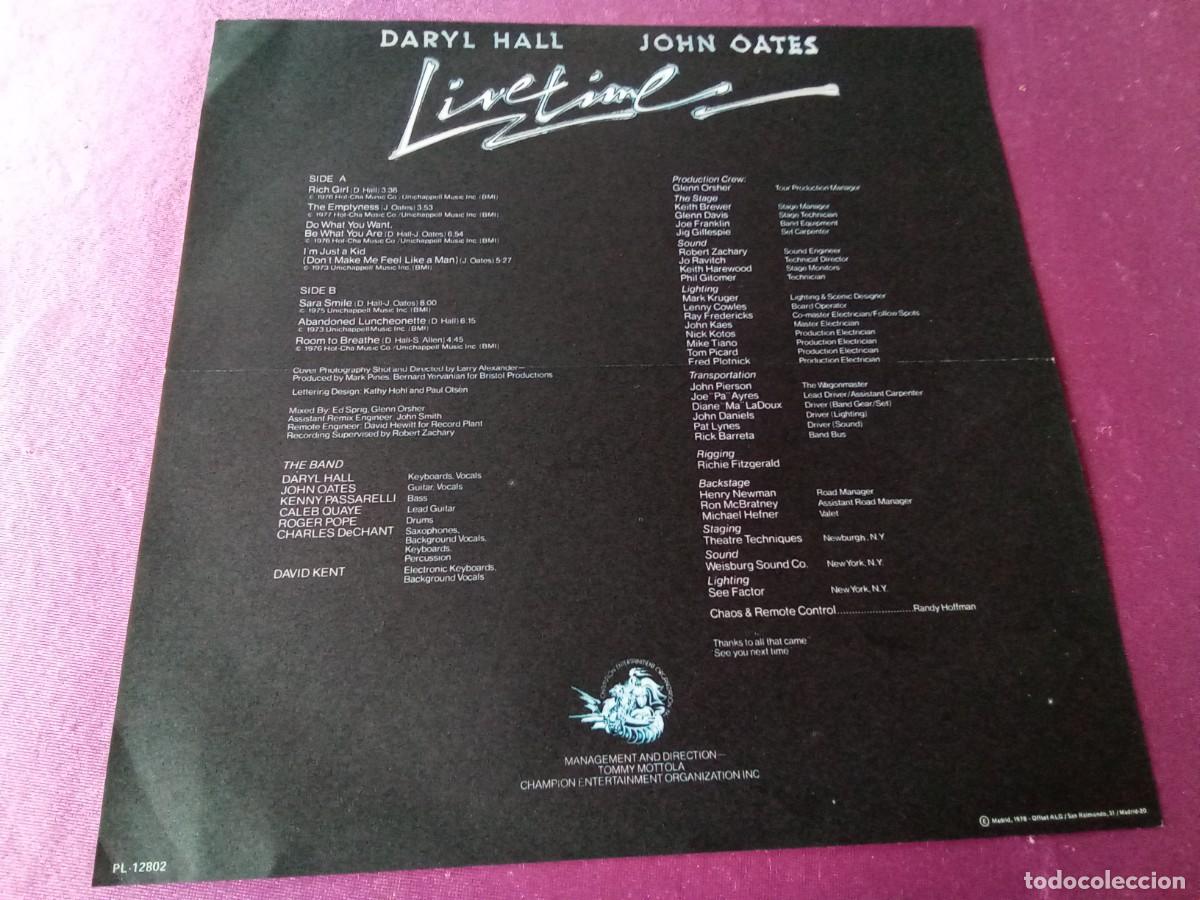 Discos de vinilo: LIVETIME DARYL HALL JOHN OATES 1978 LP MAC1 - Foto 2