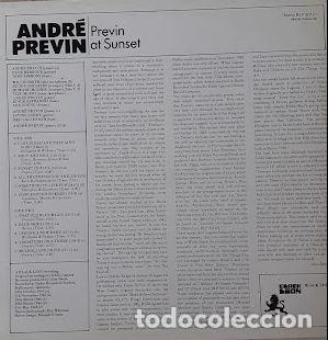 Discos de vinilo: Previn at Sunset - Andr&eacute; Previn - Foto 2