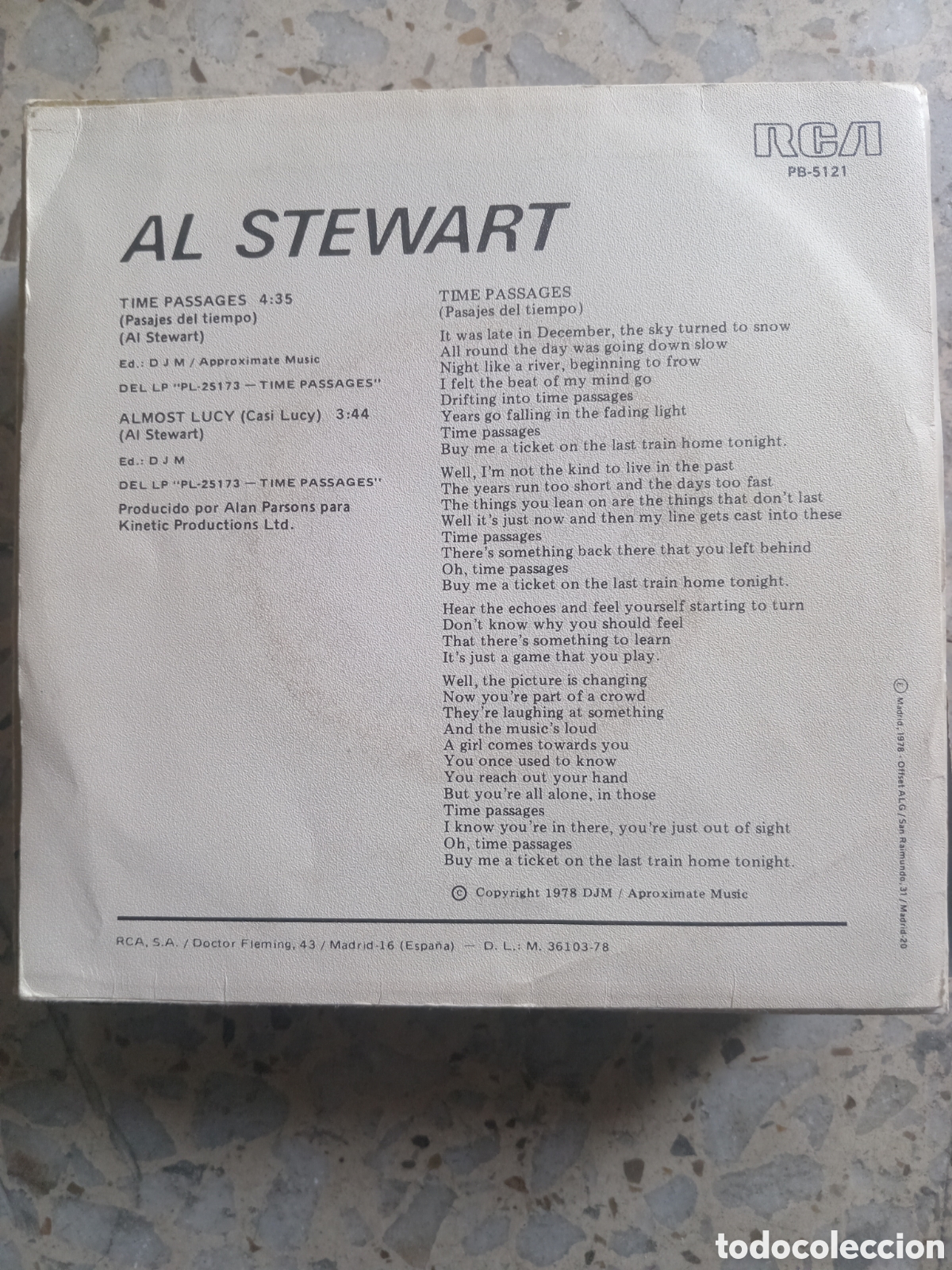 Discos de vinilo: SGL AL STEWART TIME PASSAGES 1978 - Foto 2