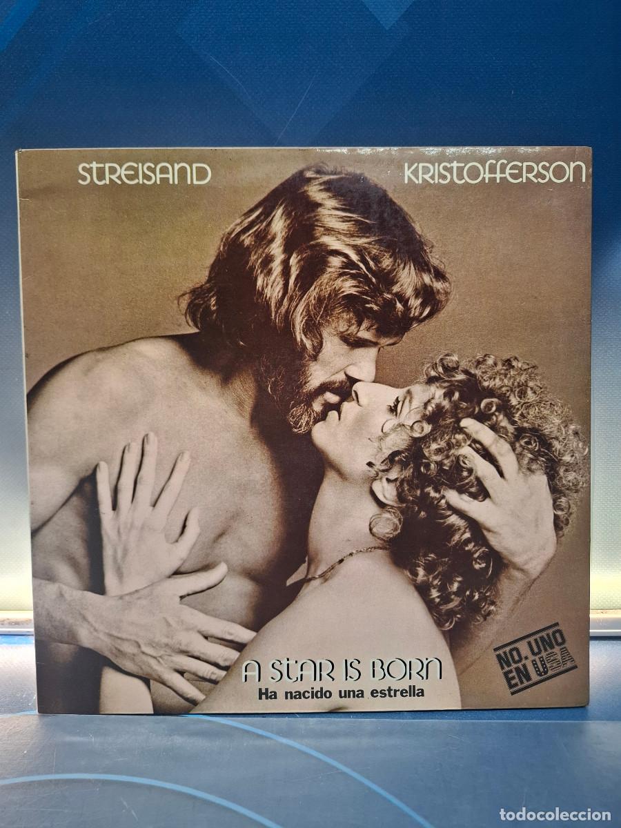Discos de vinilo: Disco, Lp, Streisand, Kristofferson, Ha Nacido Una Estrella, 1977